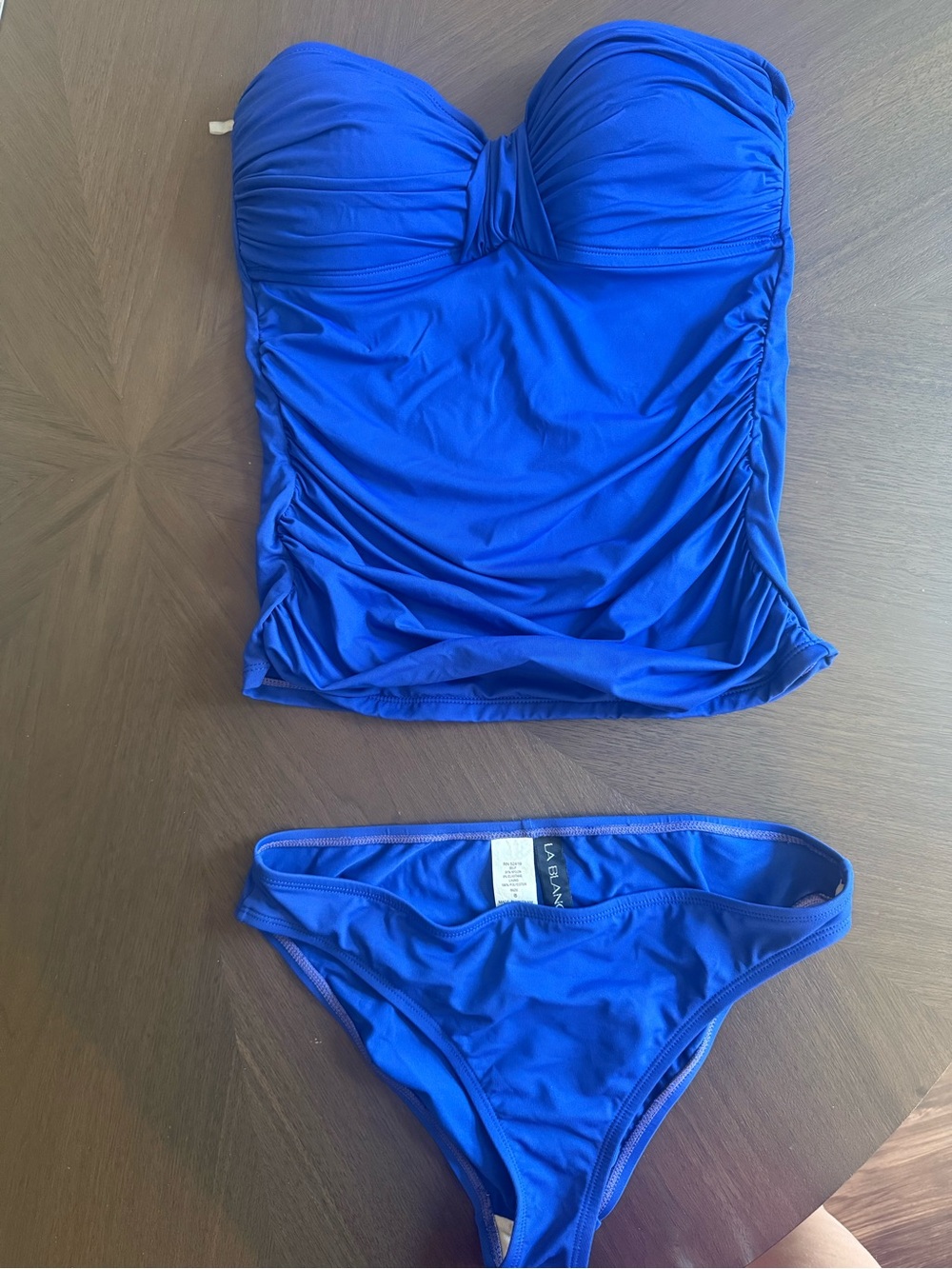 La Blanca Cobalt Blue Strapless Tankini with Brief